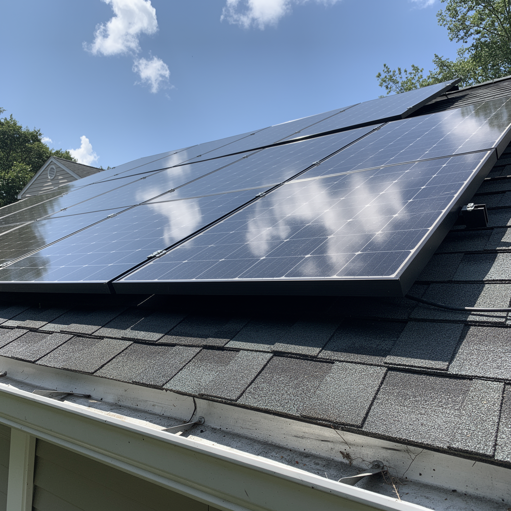 Crystal clear solar panels after deionized water cleaning in North Haven